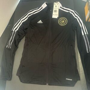 Adidas Black Bomber Jacket with Signature Stripes